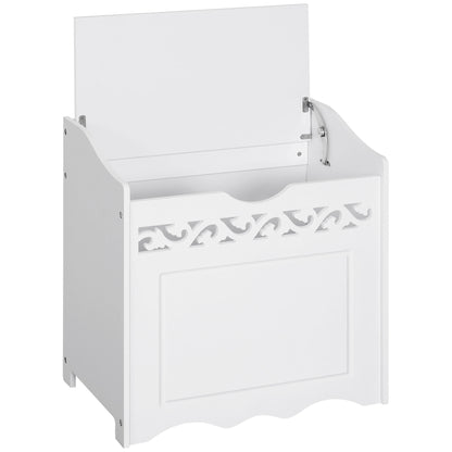 Bathroom Wooden Cabinet, Storage Cabinet for Bedroom, Living Room, 55L x 34W x 58H cm, White
