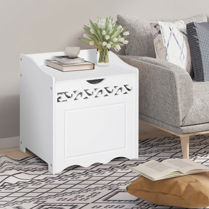 Bathroom Wooden Cabinet, Storage Cabinet for Bedroom, Living Room, 55L x 34W x 58H cm, White