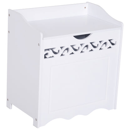 Bathroom Wooden Cabinet, Storage Cabinet for Bedroom, Living Room, 55L x 34W x 58H cm, White