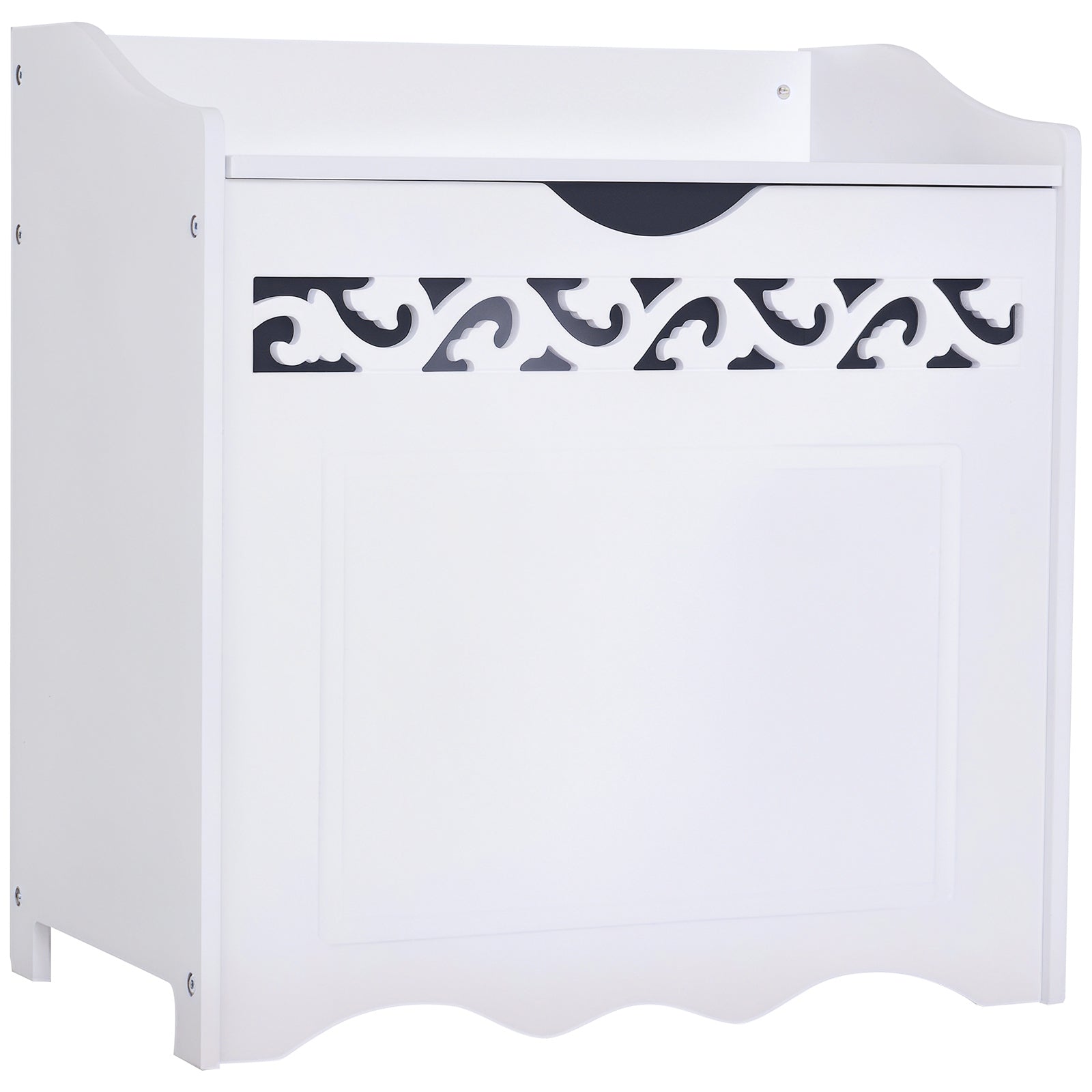 Bathroom Wooden Cabinet, Storage Cabinet for Bedroom, Living Room, 55L x 34W x 58H cm, White