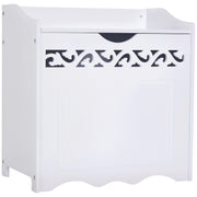Bathroom Wooden Cabinet, Storage Cabinet for Bedroom, Living Room, 55L x 34W x 58H cm, White