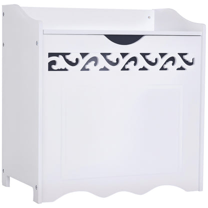 Bathroom Wooden Cabinet, Storage Cabinet for Bedroom, Living Room, 55L x 34W x 58H cm, White