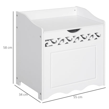 Bathroom Wooden Cabinet, Storage Cabinet for Bedroom, Living Room, 55L x 34W x 58H cm, White