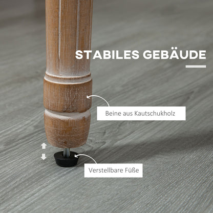 Dining Chair Kitchen Chair with Linen Look, Dining Chair, Armchair with Backrest, Wooden Legs, Upholstered Chair up to 150 kg Load Capacity, for Living Room, Kitchen, Cream