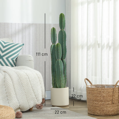 44 in (111 cm) Artificial Potted Cactus — Realistic Large Indoor Plant for Living Room, Bedroom, Office, Patio