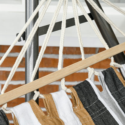 Folding Garden Hammock Clothesline Stand with Curved Metal Epoxy Stand 1 Seater max Load 120 kg dim. 270L x 100W x 94H cm