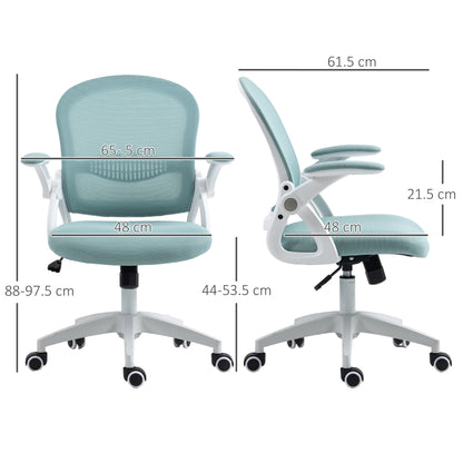 Ergonomic Office Chair with Mesh Backrest and Padded Seat, Adjustable Height, 65.5x61.5x88-97.5cm, Blue