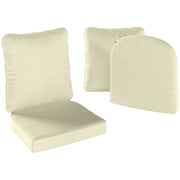 Set of 2 Seat Cushions with Backrest, Comfortable Breathable Seat and Back Cushion, Removable UV-Resistant Cover for Outdoor and Indoor, Cream