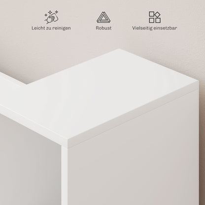 Bookshelf Storage Rack with Bench, Compartments Toy Shelf Bookcase for Bedroom, 105 x 30 x 63 cm White