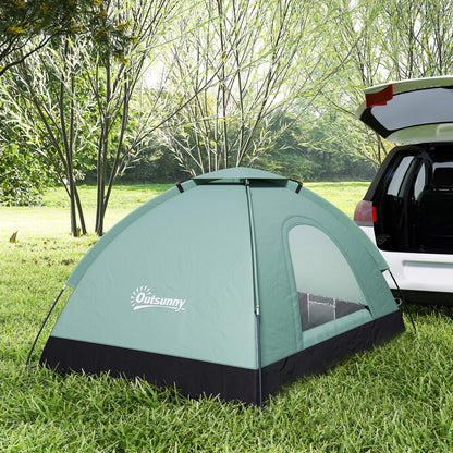 2-Person Camping Tent, Camouflage Dome Tent Lightweight Ventilated Easy to Assemble with Zippered Doors, Storage Pocket, Carry Bag Included Oxford dimensions 206L x 185W x 120H cm