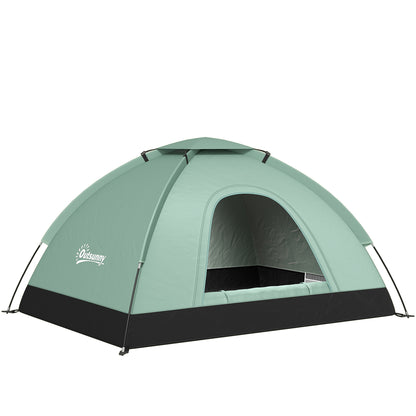 2-Person Camping Tent, Camouflage Dome Tent Lightweight Ventilated Easy to Assemble with Zippered Doors, Storage Pocket, Carry Bag Included Oxford dimensions 206L x 185W x 120H cm