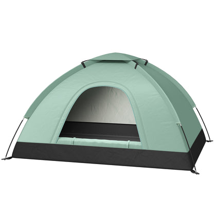 2-Person Camping Tent, Camouflage Dome Tent Lightweight Ventilated Easy to Assemble with Zippered Doors, Storage Pocket, Carry Bag Included Oxford dimensions 206L x 185W x 120H cm