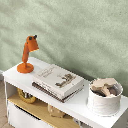 Children's Toy Shelf Bookcase with 2 Drawers and Compartment for Living Room Bedroom Playroom 80x30x45 cm White