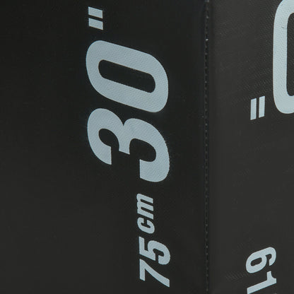 3-in-1 Plyometric Box with Zipper Jump Box with 3 Different Heights Home Office Gym CrossFit Strength Training Load 120 kg 75x51x61 cm Black