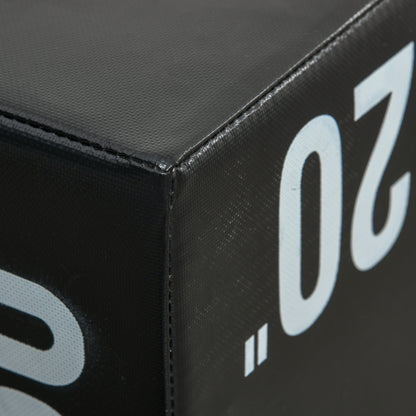 3-in-1 Plyometric Box with Zipper Jump Box with 3 Different Heights Home Office Gym CrossFit Strength Training Load 120 kg 75x51x61 cm Black