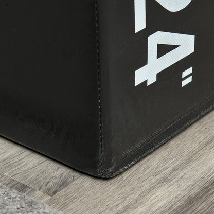 3-in-1 Plyometric Box with Zipper Jump Box with 3 Different Heights Home Office Gym CrossFit Strength Training Load 120 kg 75x51x61 cm Black