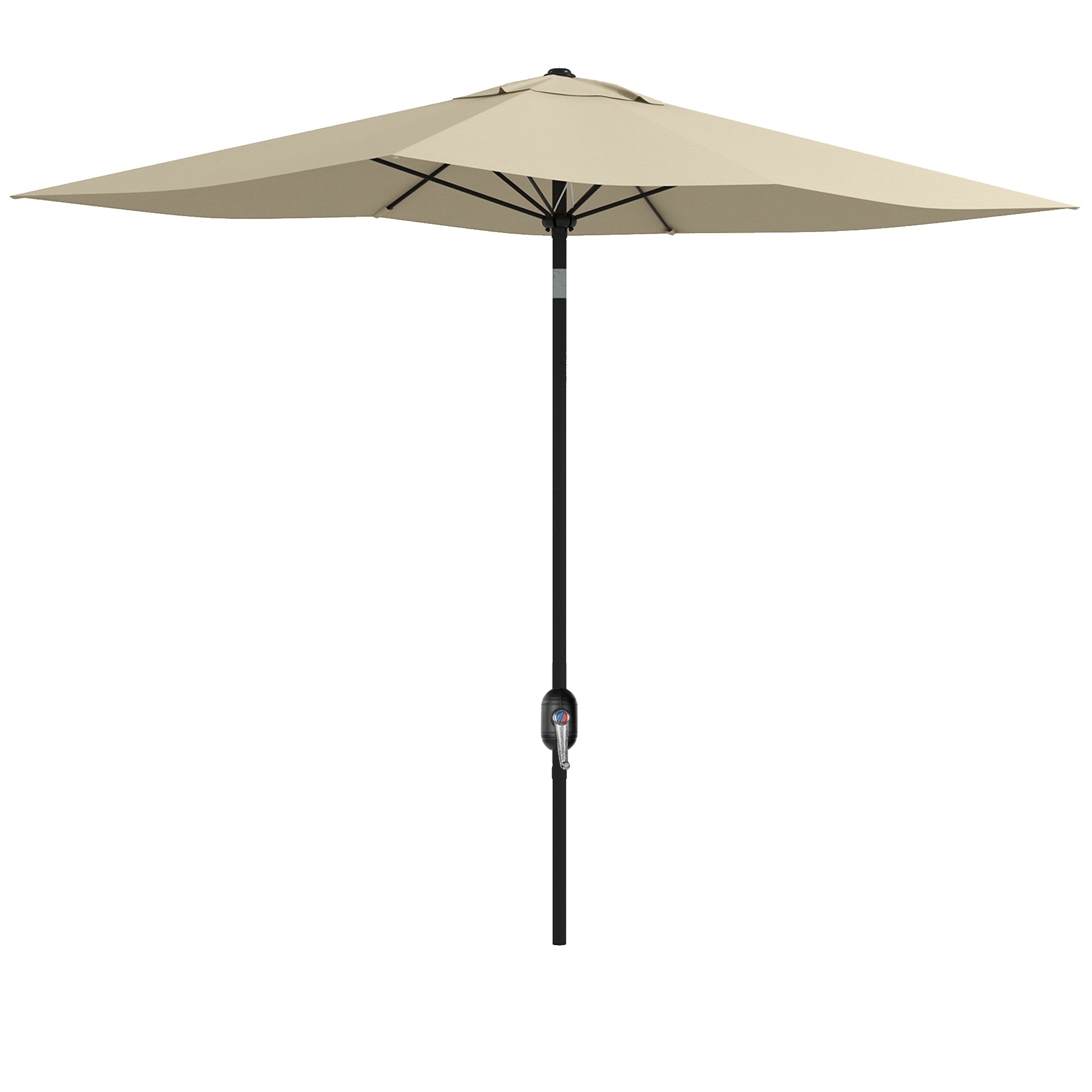 6.6 x 9.8 ft (2 x 3 m) Rectangular Tilt Patio Umbrella with Crank, 180 GSM Water-Resistant Polyester — Cream