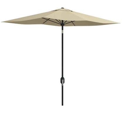 6.6 x 9.8 ft (2 x 3 m) Rectangular Tilt Patio Umbrella with Crank, 180 GSM Water-Resistant Polyester — Cream