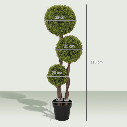 Artificial Boxwood, 115 cm Houseplant, Artificial Plant in Pot, Decorative Plant, Decorative Plants for Home, Office, Hallway, Garden, Green