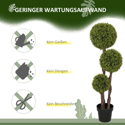 Artificial Boxwood, 115 cm Houseplant, Artificial Plant in Pot, Decorative Plant, Decorative Plants for Home, Office, Hallway, Garden, Green