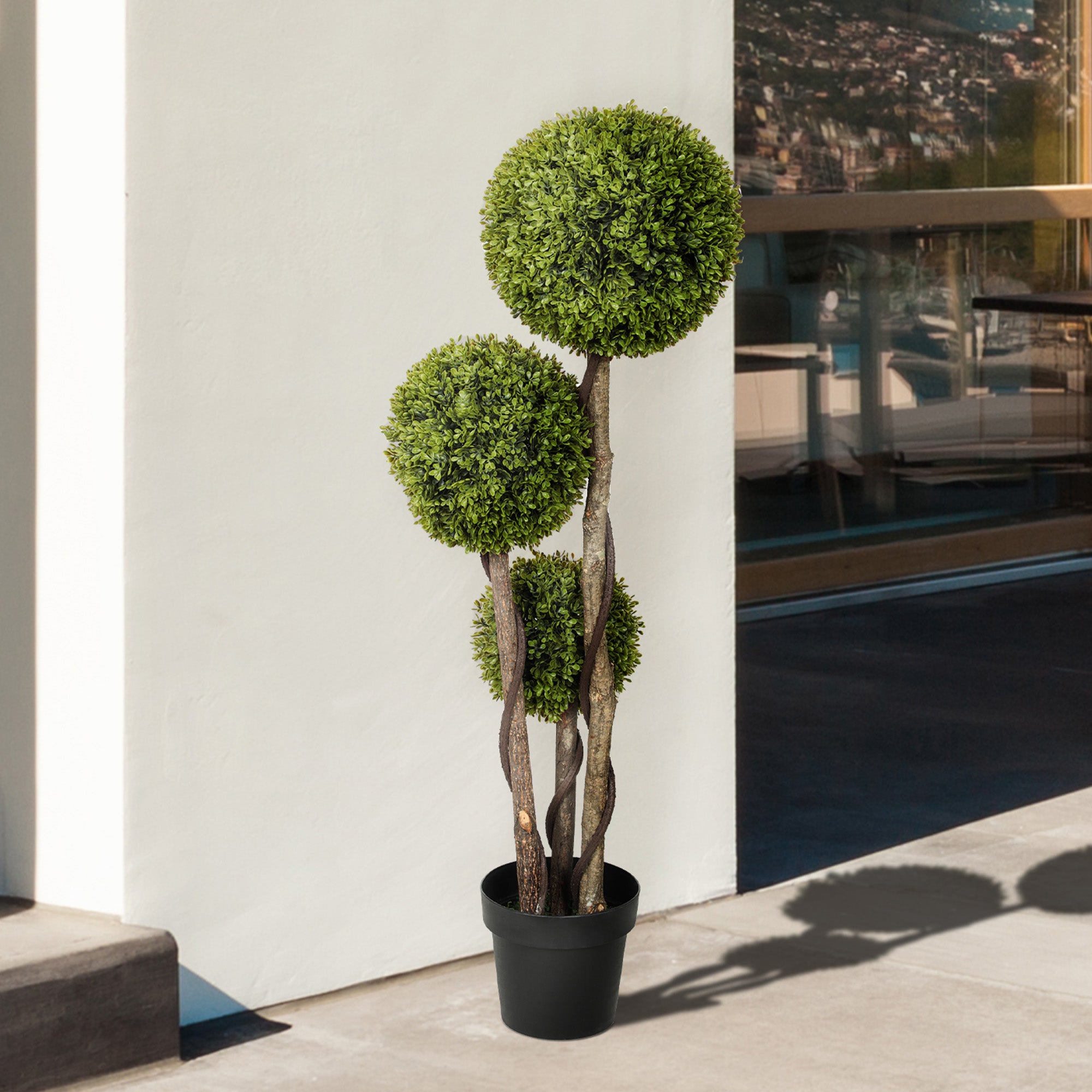 Artificial Boxwood, 115 cm Houseplant, Artificial Plant in Pot, Decorative Plant, Decorative Plants for Home, Office, Hallway, Garden, Green
