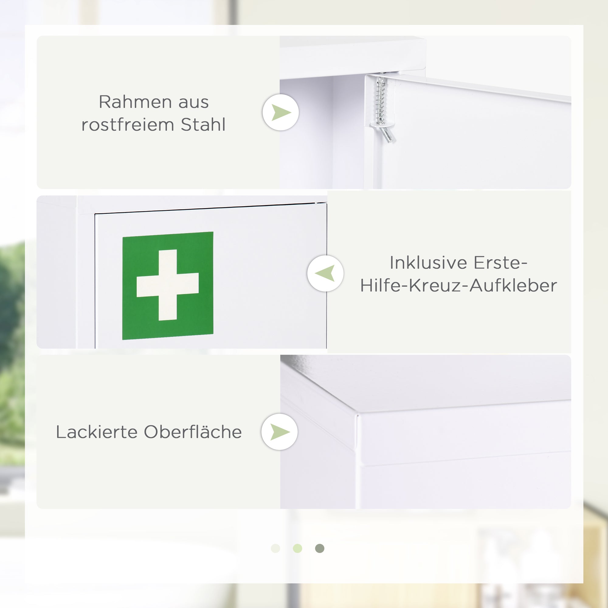 Medicine Cabinet, Medication Cabinet with 3 Shelves, 2 Keys, Apothecary Cabinet, Lockable Medicine Cabinet with Wall-Medicine Box, Steel, White, 30 x 14 x 46 cm