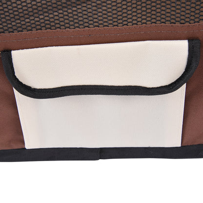 Foldable octagonal playpen for cats and small animals in Oxford fabric and steel - dim. Ø 90 x 41H cm - beige brown