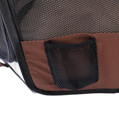 Foldable octagonal playpen for cats and small animals in Oxford fabric and steel - dim. Ø 90 x 41H cm - beige brown