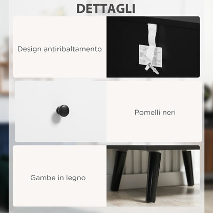 Geometric Pattern 5-Drawer Dresser, Modern Furniture for Bedroom and Entrance, 40x40x111.5cm Black Gray