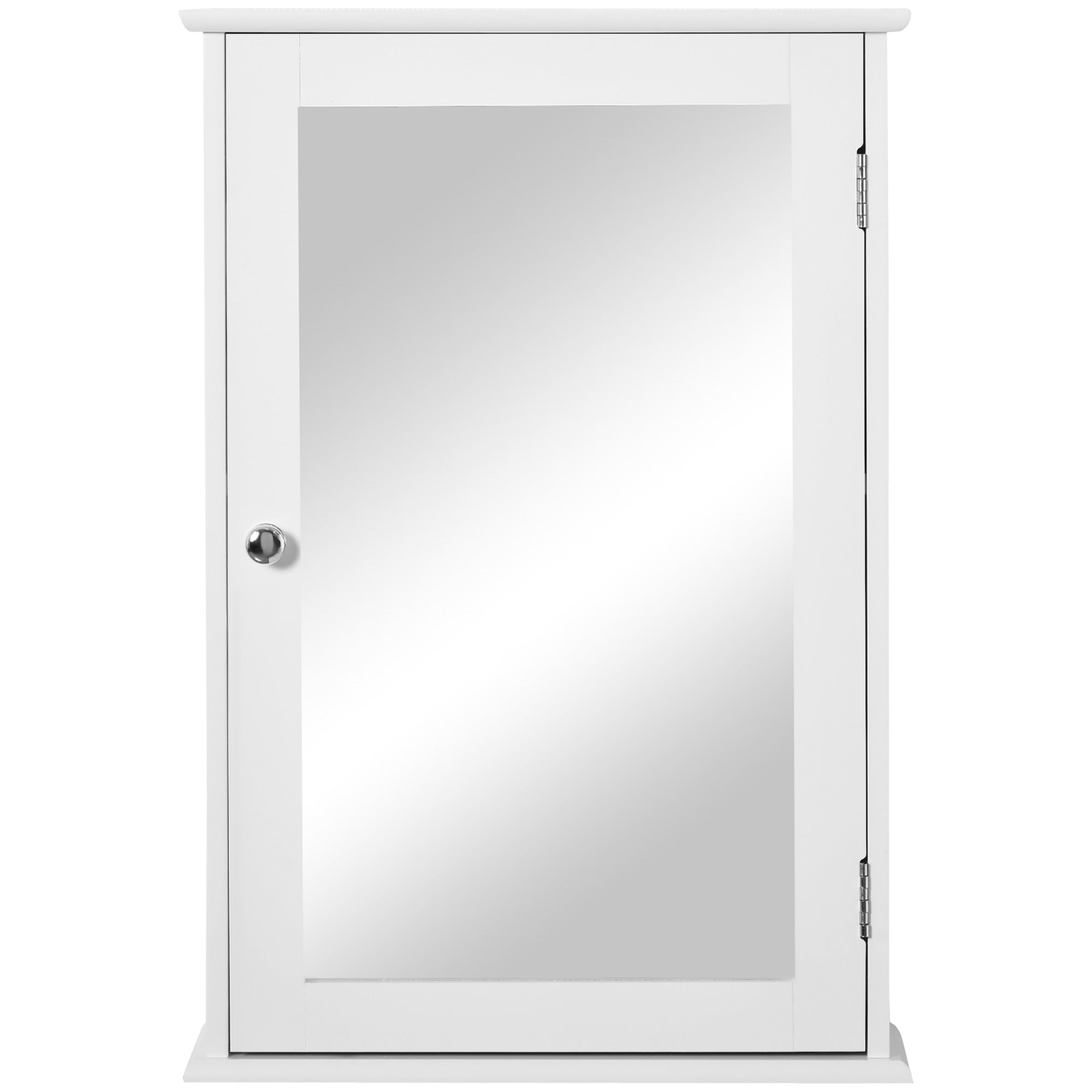 Bathroom Cabinet with Mirror Bathroom Mirror Cabinet with 1 Storage Shelf Modern Style Bathroom Furniture 41x14x60 cm White