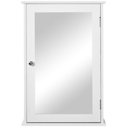 Bathroom Cabinet with Mirror Bathroom Mirror Cabinet with 1 Storage Shelf Modern Style Bathroom Furniture 41x14x60 cm White