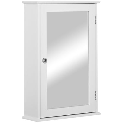 Bathroom Cabinet with Mirror Bathroom Mirror Cabinet with 1 Storage Shelf Modern Style Bathroom Furniture 41x14x60 cm White