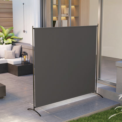 Single-Panel Outdoor Privacy Screen, 180 x 50 x 180 cm (71 x 20 x 71 in) with UPF 30+ Protection, Water-Repellent Panel, Stable Base — Dark Gray