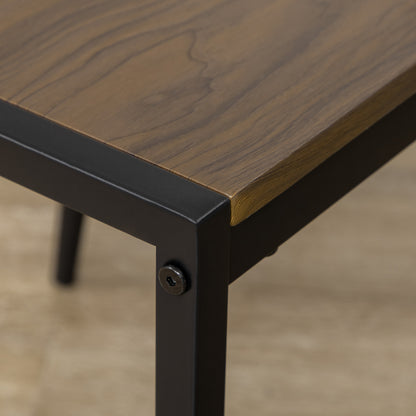 5-Piece Dining Set with 1 Rectangular Table 100x63x76.5 cm and 4 Chairs 45x40x82 cm, in Metal and MDF, Black and Brown