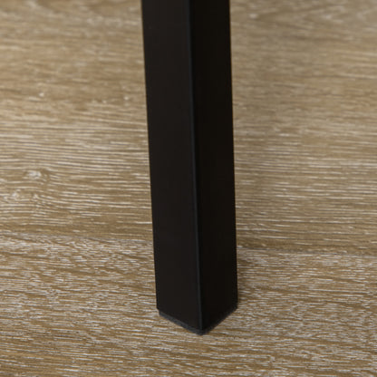 5-Piece Dining Set with 1 Rectangular Table 100x63x76.5 cm and 4 Chairs 45x40x82 cm, in Metal and MDF, Black and Brown