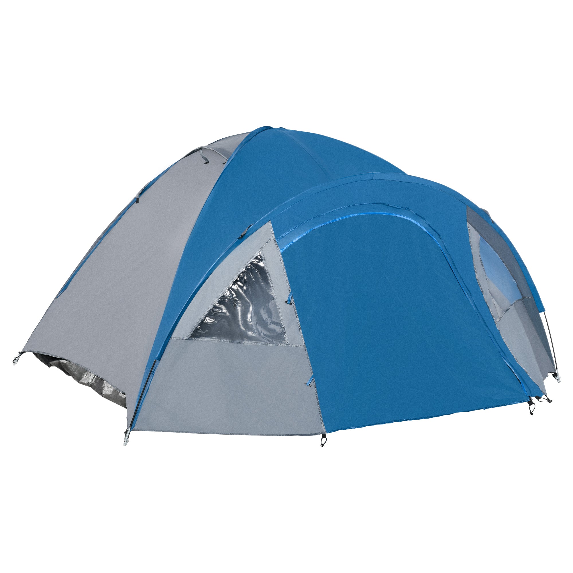 Camping Tent for 4 Persons Lightweight Dome Tent with Windows, Carrying Bag, Groundsheet, Family Tent with 1000mm Water Column Tent for Travel Trekking Camping Garden