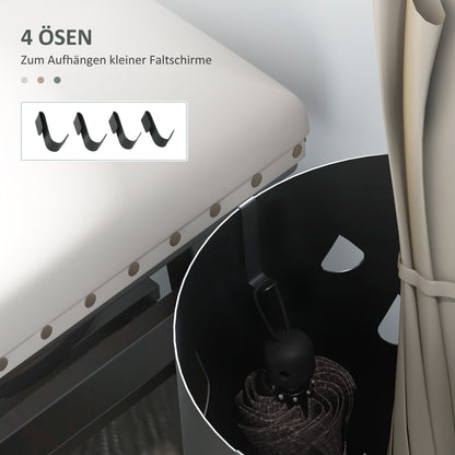 Umbrella Stand Umbrella Holder with 4 Hooks and Removable Drip Tray Umbrella Holder for Walking Sticks & Umbrellas Steel Ø17 x 41 cm Dark Gray