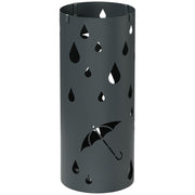 Umbrella Stand Umbrella Holder with 4 Hooks and Removable Drip Tray Umbrella Holder for Walking Sticks & Umbrellas Steel Ø17 x 41 cm Dark Gray