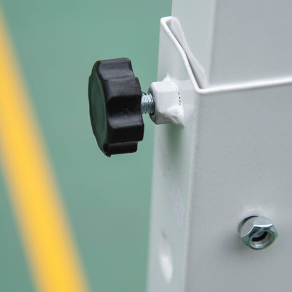 Adult Basketball Hoop with Adjustable PVC Backboard 90x60x260-310cm and Integrated Wheels White