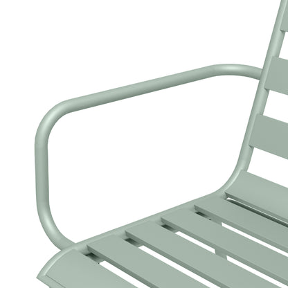 5-Piece Patio Dining Set, Garden Furniture Set with 1 Dining Table, 4 Stackable Chairs, Patio Seating Set, for Balcony, Terrace, Steel, Green