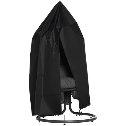 Hanging Chair Cover Waterproof Windproof Protective Cover with Zipper 210D Oxford Covers for Hanging Basket Swing Chair Hammock Ø115 x 190H cm Black