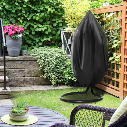 Hanging Chair Cover Waterproof Windproof Protective Cover with Zipper 210D Oxford Covers for Hanging Basket Swing Chair Hammock Ø115 x 190H cm Black