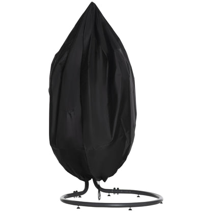 Hanging Chair Cover Waterproof Windproof Protective Cover with Zipper 210D Oxford Covers for Hanging Basket Swing Chair Hammock Ø115 x 190H cm Black