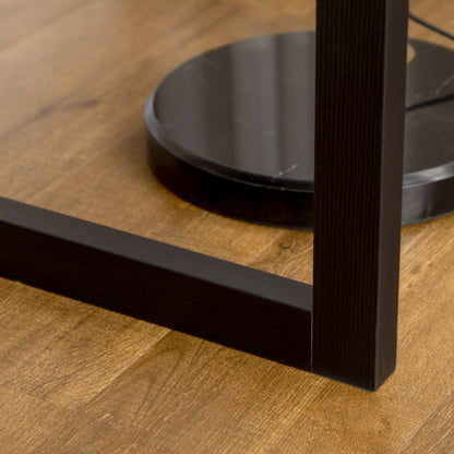 Industrial Design Computer Desk with Large Desk and Shelf Drawer in Particle Board 110 x 50 x 76 cm Walnut and Black Appearance