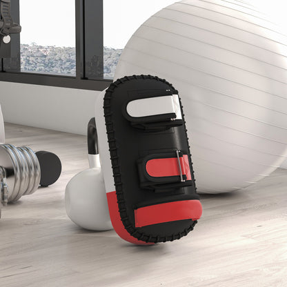 SPORTNOW Pratzen Kickboxing Kick Pad for Muay Thai Boxing Mitts Trainer Pads Punching Pads for Coaching, Training, Synthetic Leather Cover