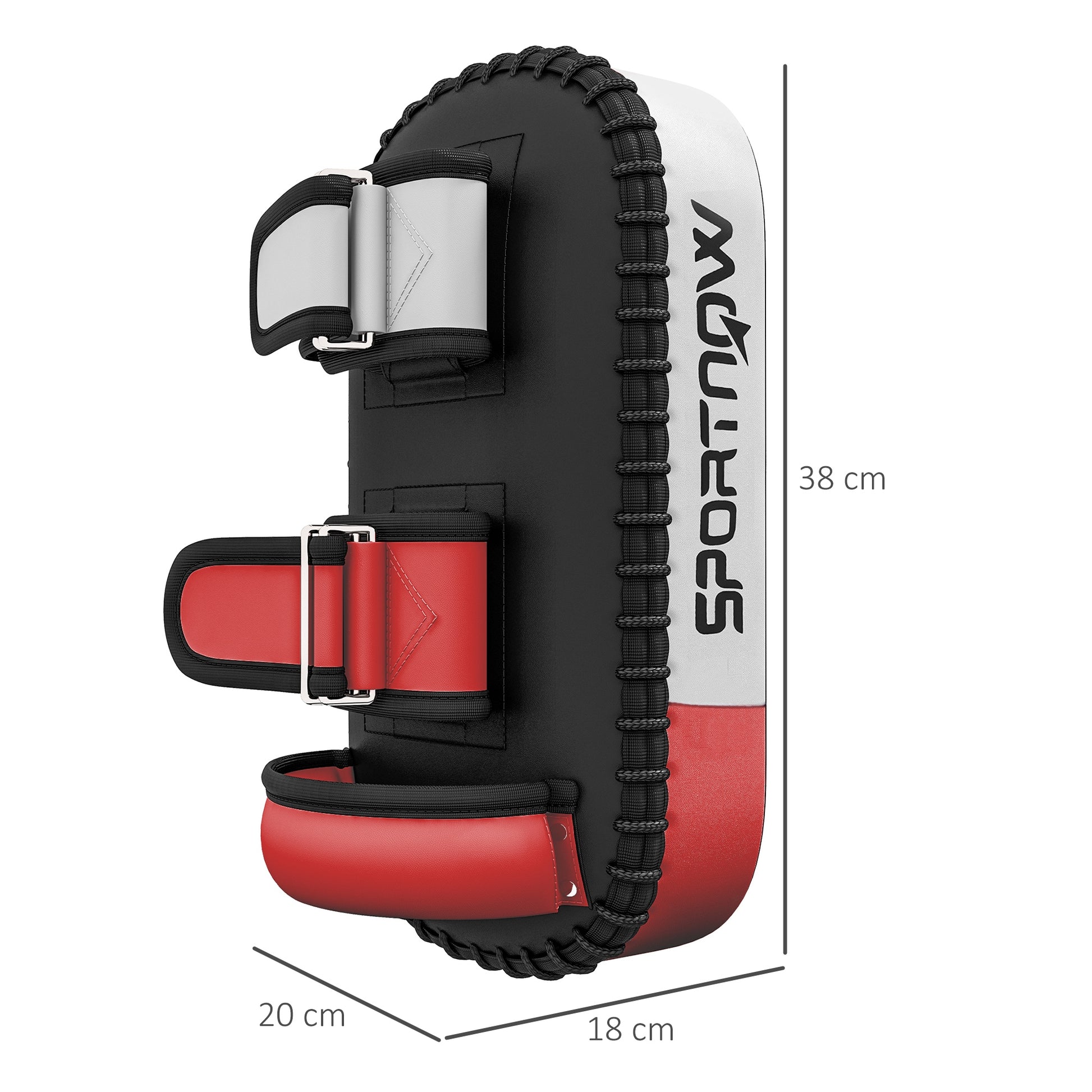 SPORTNOW Pratzen Kickboxing Kick Pad for Muay Thai Boxing Mitts Trainer Pads Punching Pads for Coaching, Training, Synthetic Leather Cover