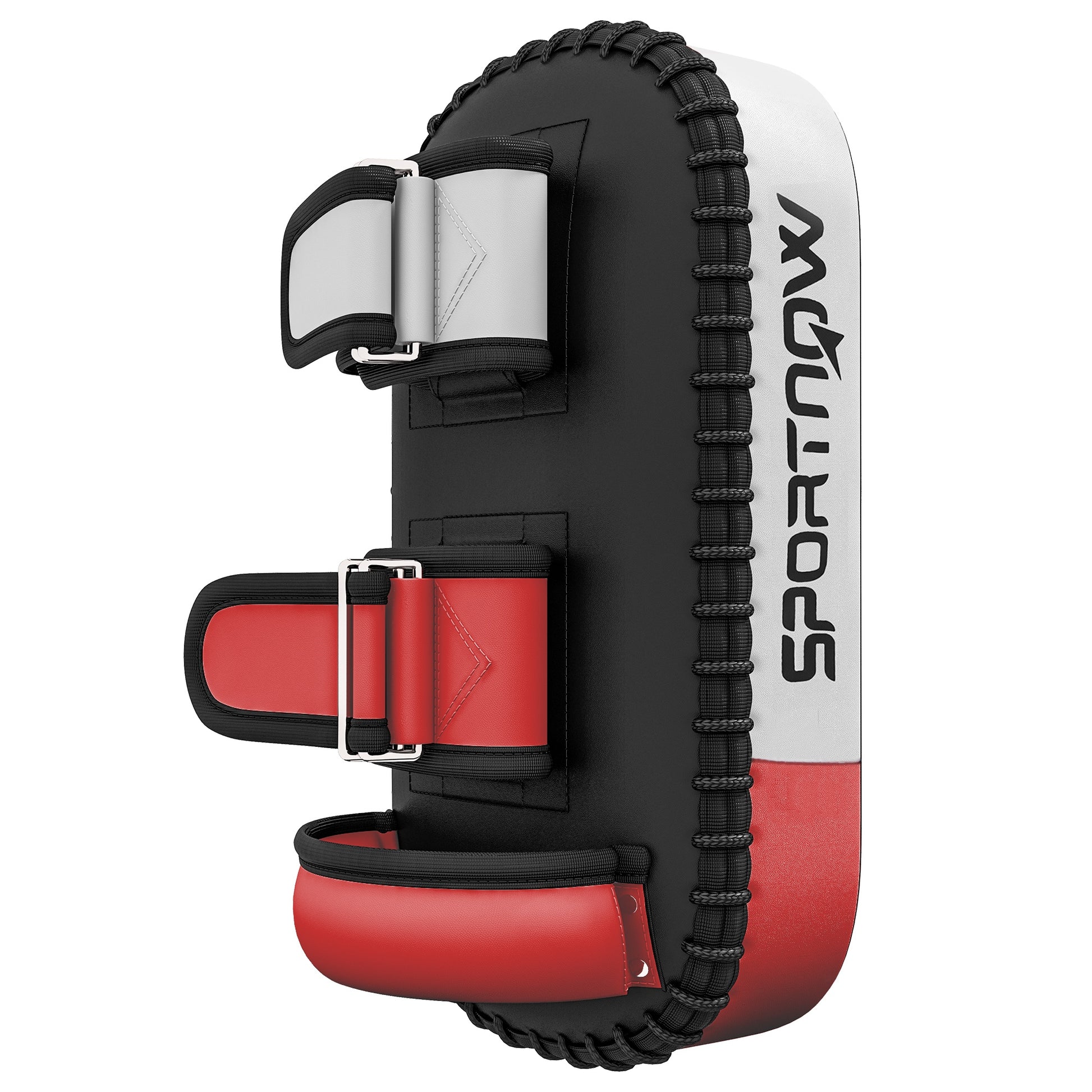 SPORTNOW Pratzen Kickboxing Kick Pad for Muay Thai Boxing Mitts Trainer Pads Punching Pads for Coaching, Training, Synthetic Leather Cover