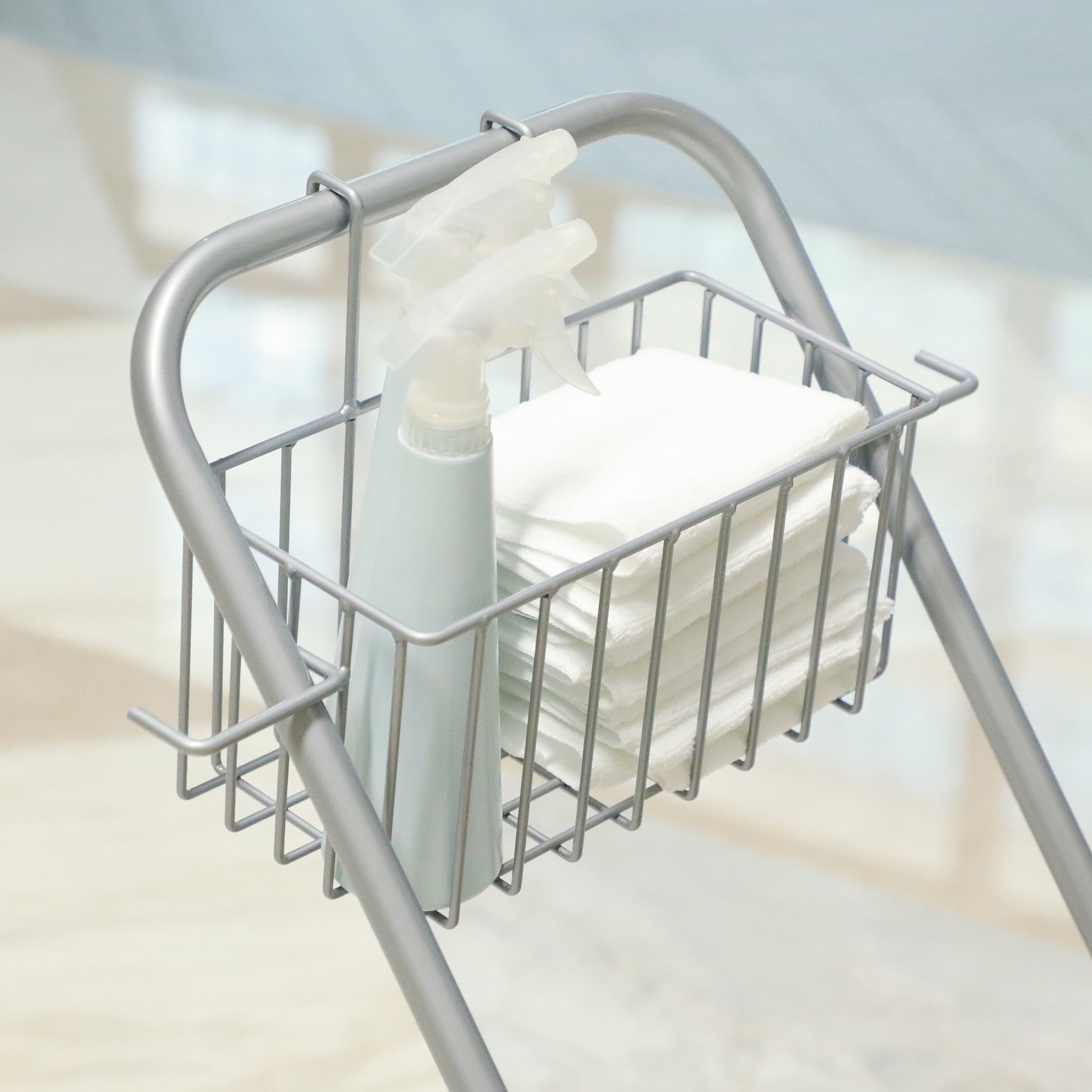 Mop Bucket with Wheels 26 L Mop Bucket with Pressure Wringer and Storage Baskets 73x45x95 cm Yellow