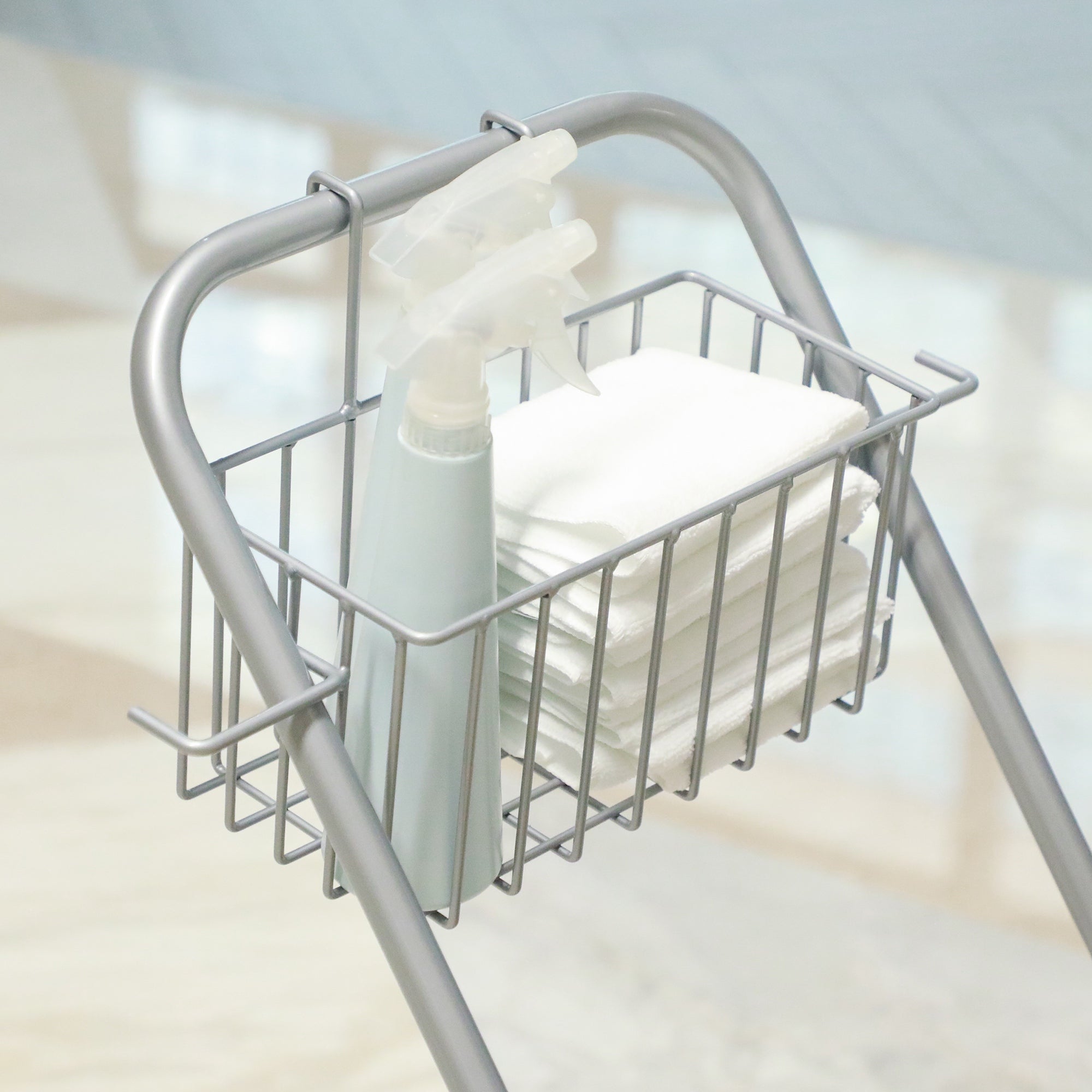 Mop Bucket with Wheels 26 L Mop Bucket with Pressure Wringer and Storage Baskets 73x45x95 cm Yellow