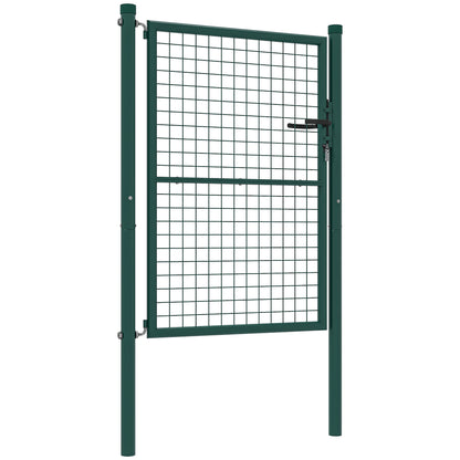 Steel Garden Gate 97 x 175 cm with lock, keys, and handle, arrow decoration, outdoor patio gate, green